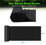 Load image into Gallery viewer, 4.9 ft. x 300 ft. Black Non Woven Geotextile Weed Barrier Landscape Fabric Erosion Control 4.5 oz.